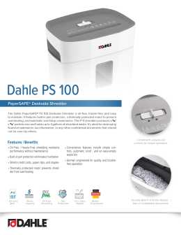 Dahle PaperSAFE 100 Product Sheet
