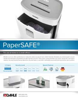 Dahle PaperSAFE 100 Product Sheet