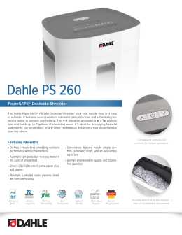 Dahle PaperSAFE 260 Product Sheet