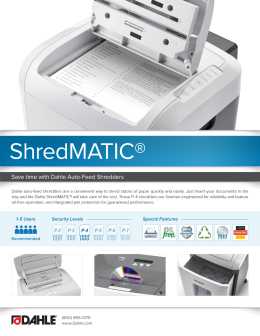 Dahle ShredMATIC® SM 90 Auto-Feed Shredder Product Sheet